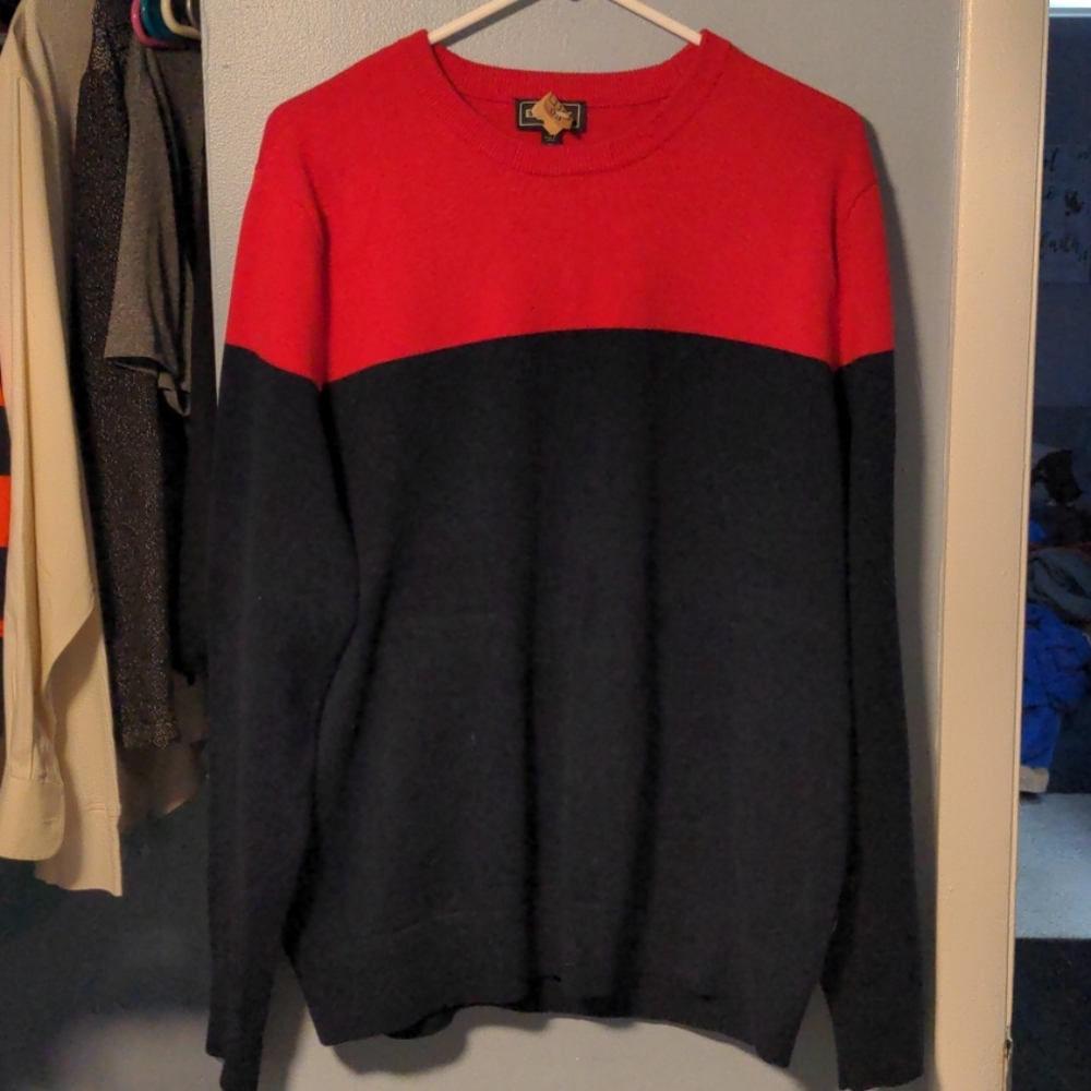 Red/Navy Colorblock Sweater by Express